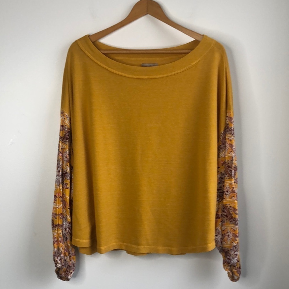Wonderly mustard yellow boatneck top